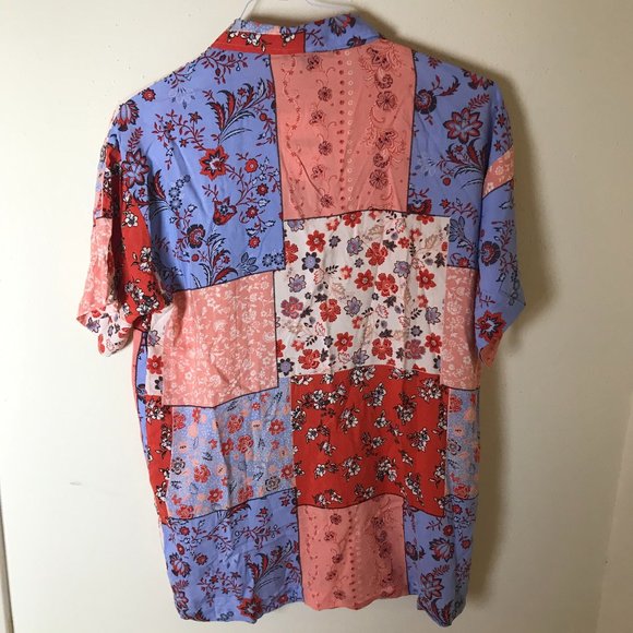NWT Forever 21 Floral Patternblock Shirt Medium - Picture 6 of 8